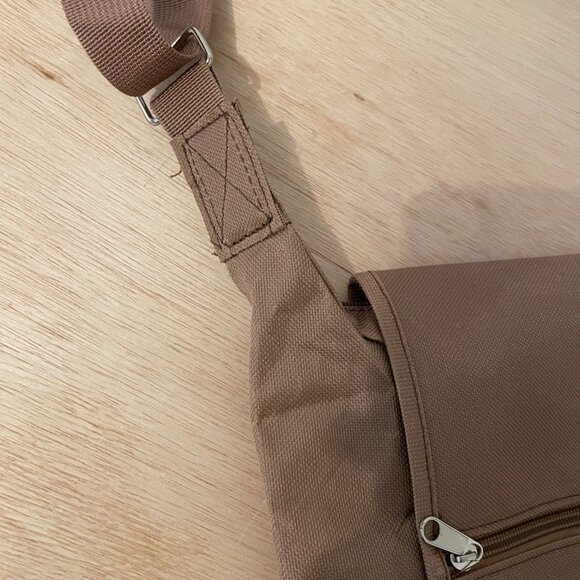 Audubon Tan Crossbody Satchel Shoulder Bag Compartments Messenger Bag bird logo - Picture 8 of 11